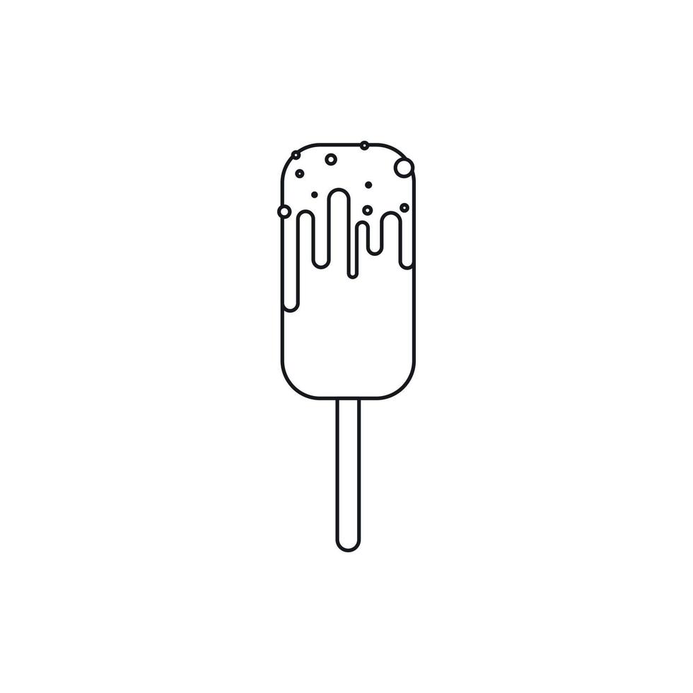 icono de helado, estilo de contorno vector