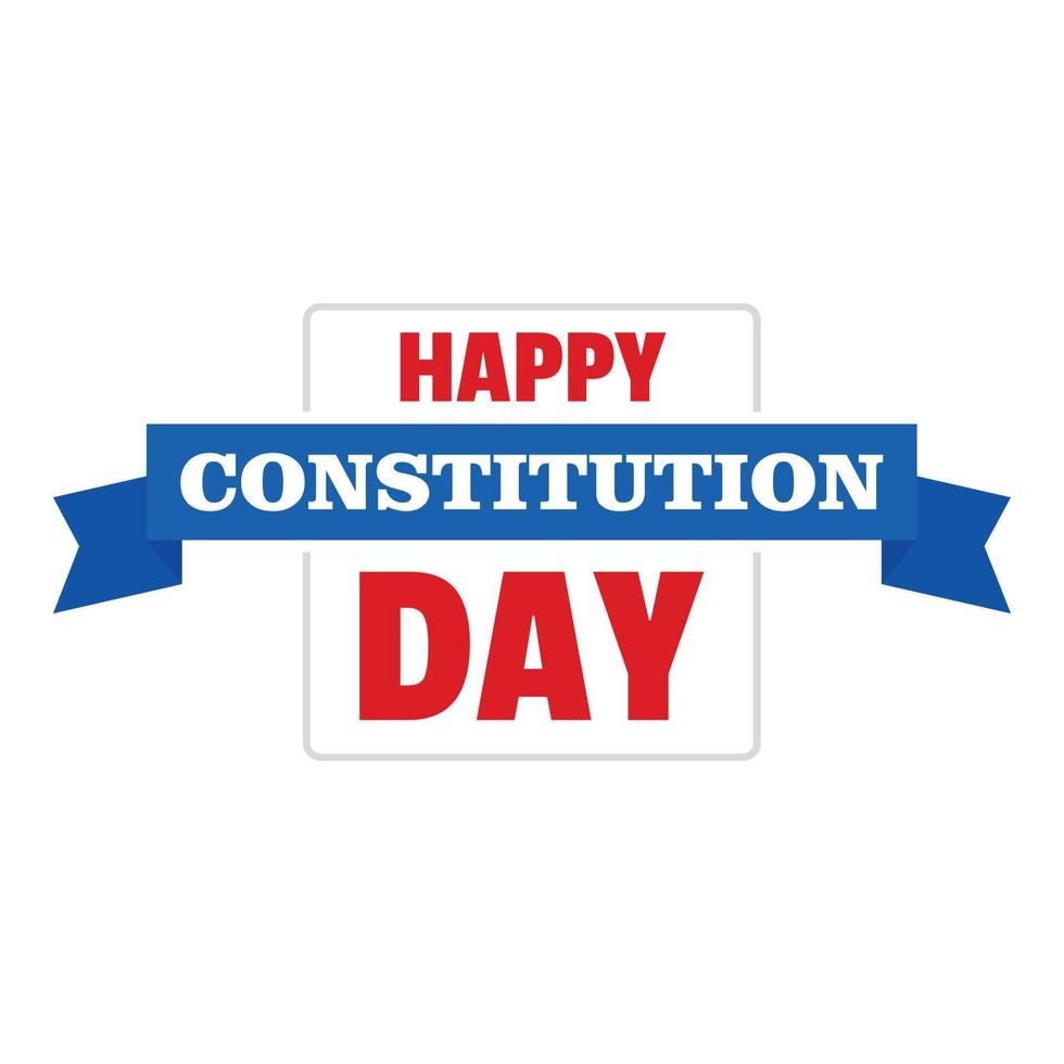 Constitution day logo icon, flat style vector