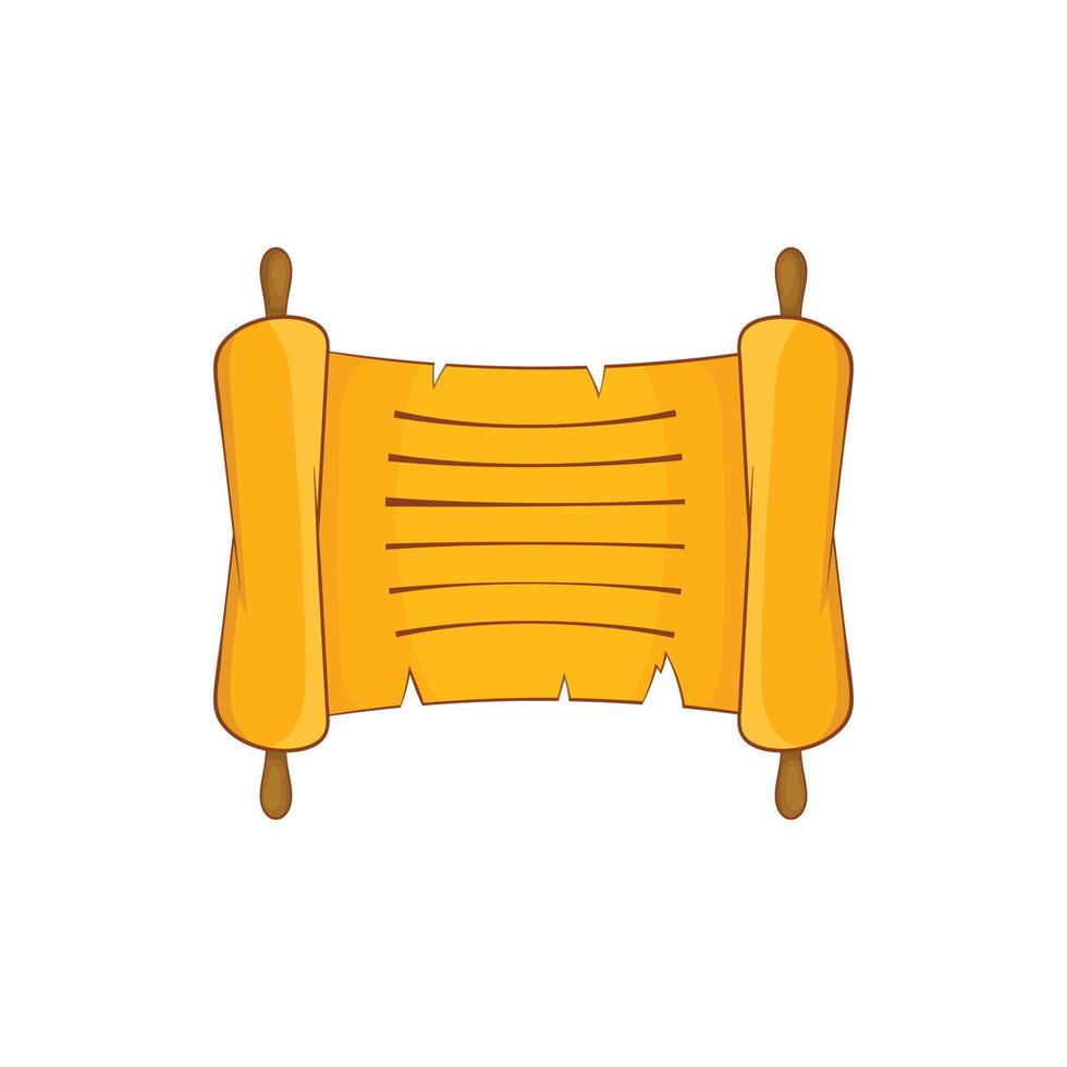 Ancient scroll icon in cartoon style vector