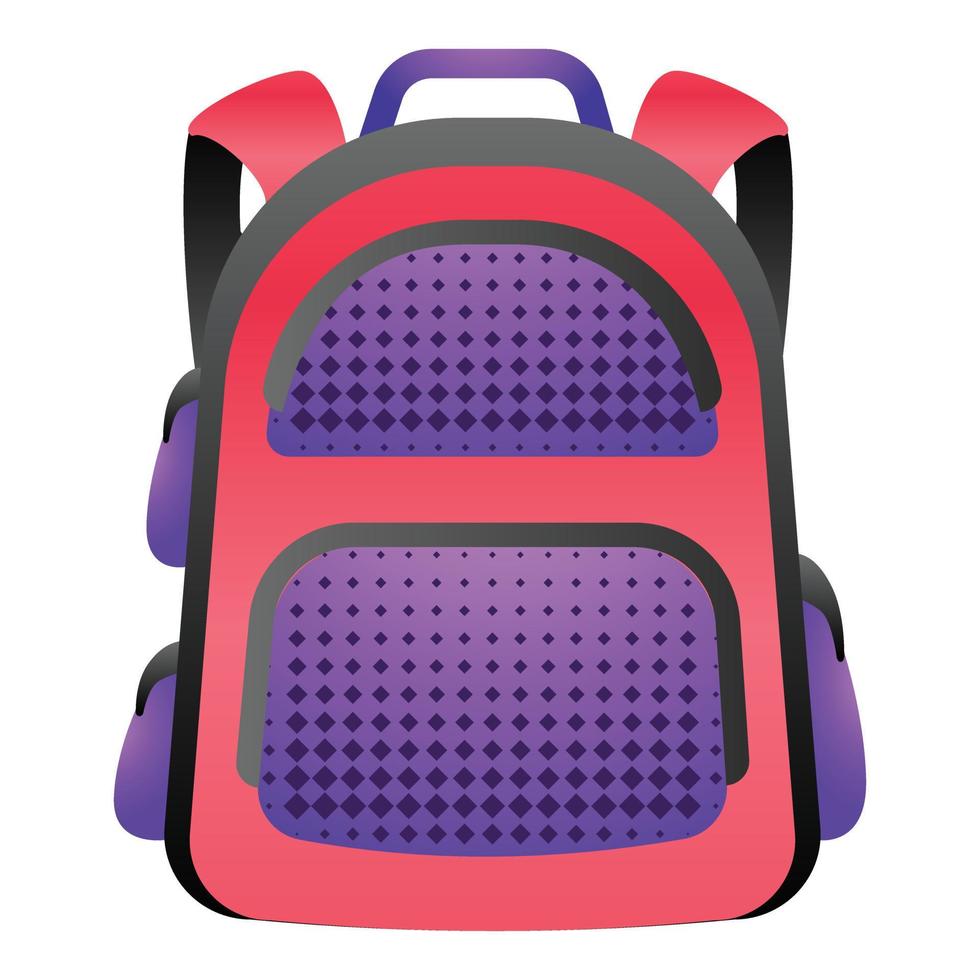 icono de mochila de viaje, estilo de dibujos animados vector