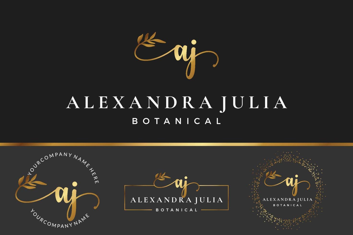 Initial letter AJ A logo flower, leaf and beauty. Floral and botanical design template collection vector