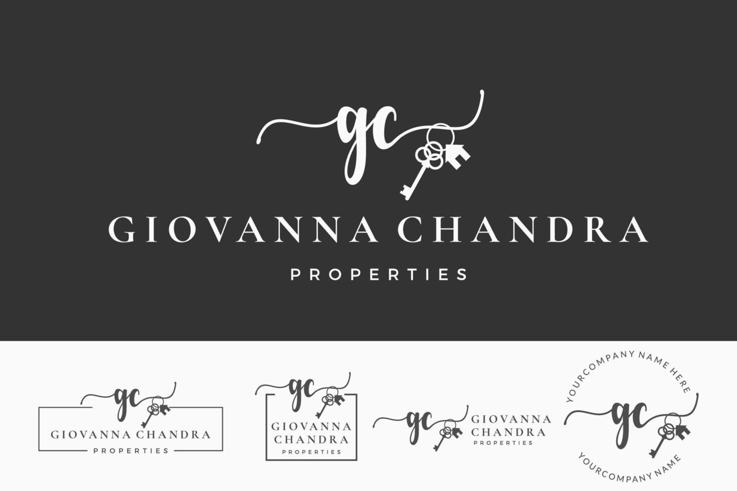 Initial letter GC G logo real estate. Home, house, realtor, property, building vector design collection