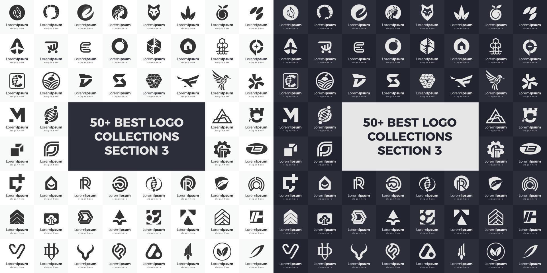 Logo set modern and creative branding idea collection for business company. simple logos, minimalist, abstract vector design, icon and favicon for brand identity