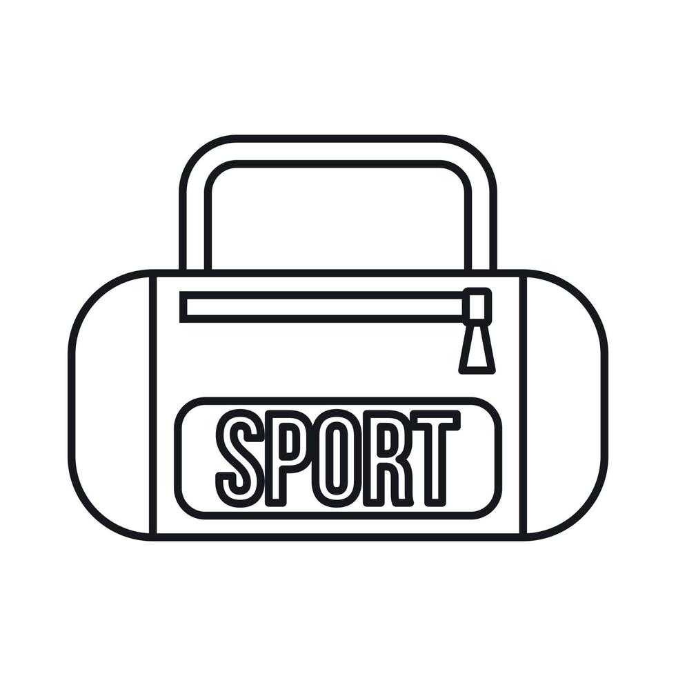 icono de bolsa de deportes, estilo de contorno vector