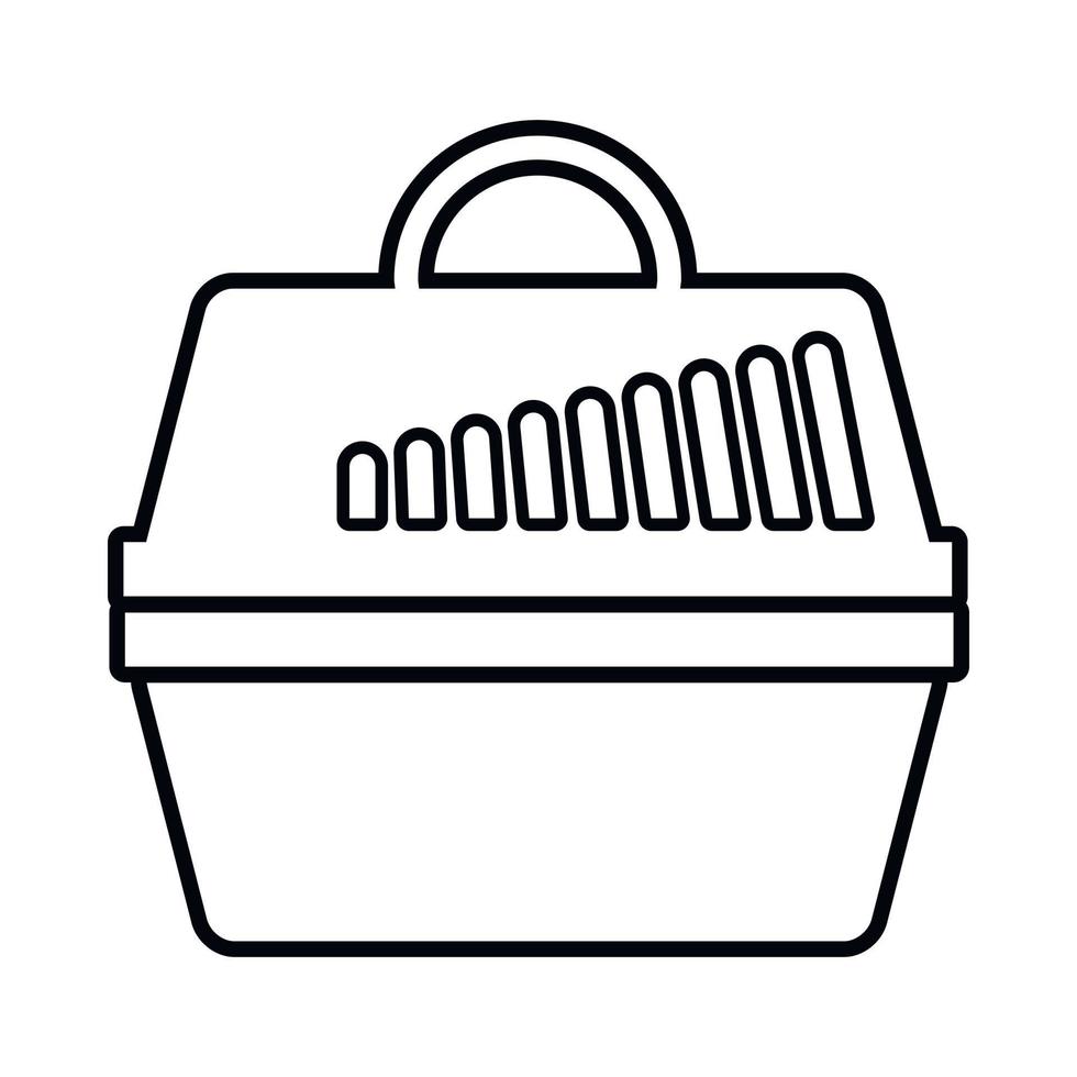 Portable cage for pets icon, outline style vector