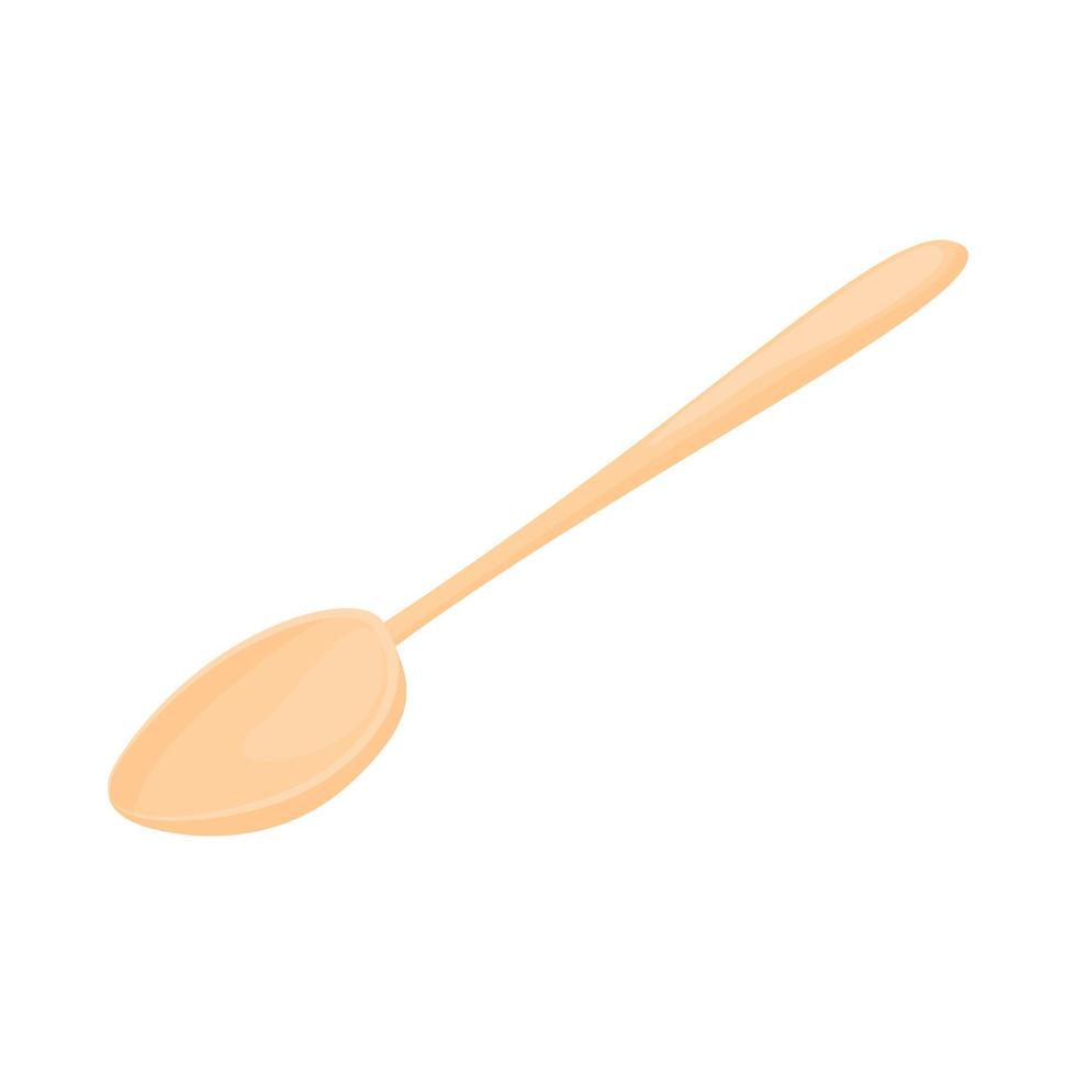 Wooden spoon icon, cartoon style vector