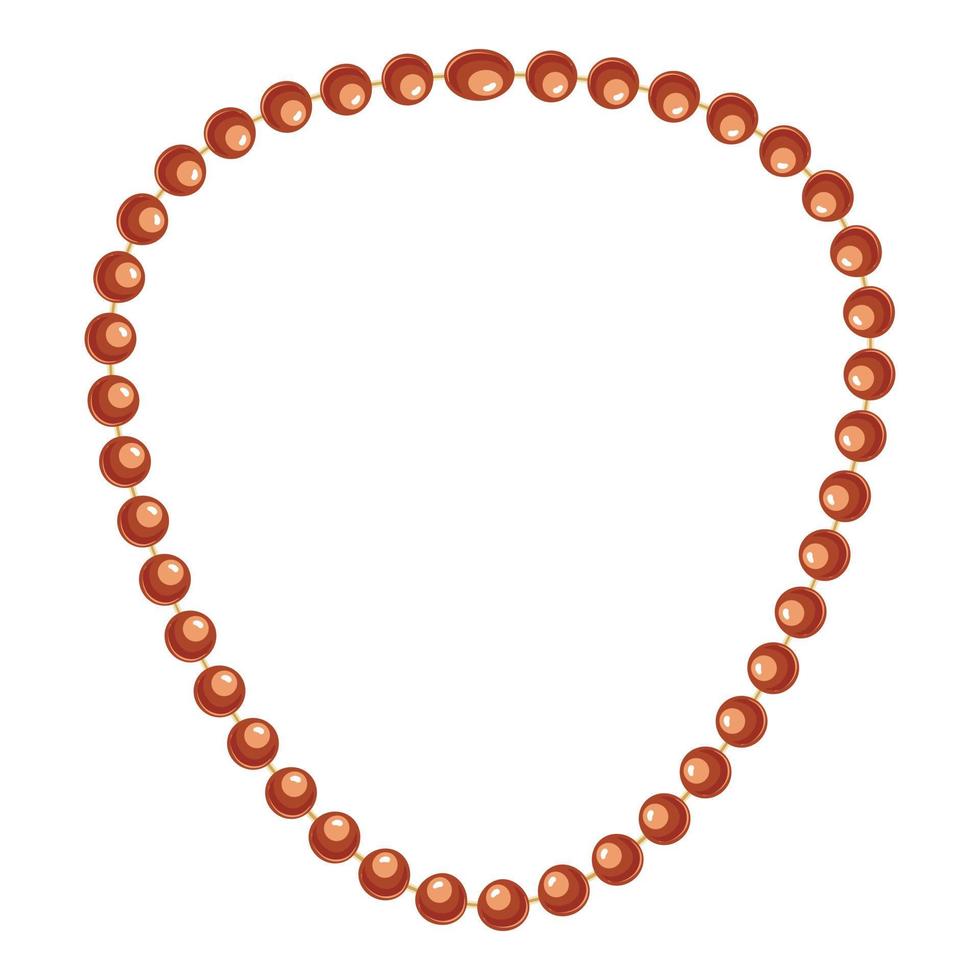 Brown gemstone necklace icon, cartoon style vector