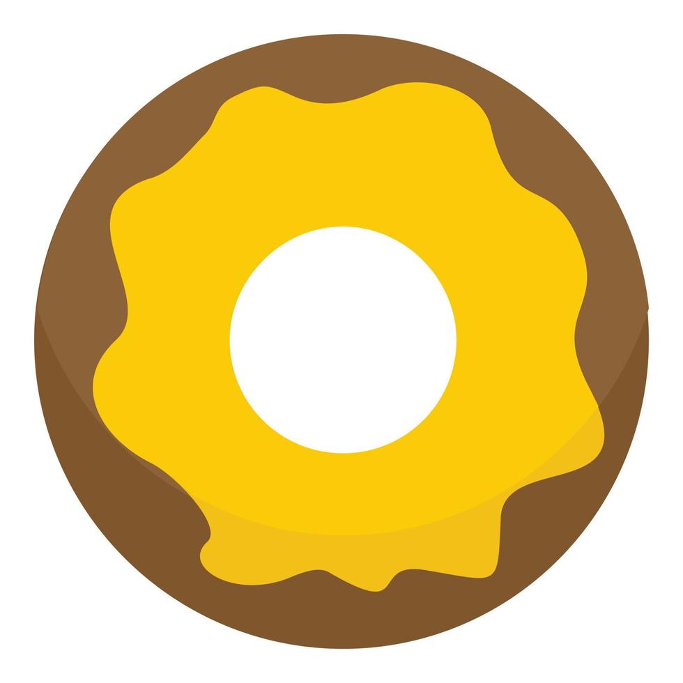 Vanilla donut icon, flat style vector