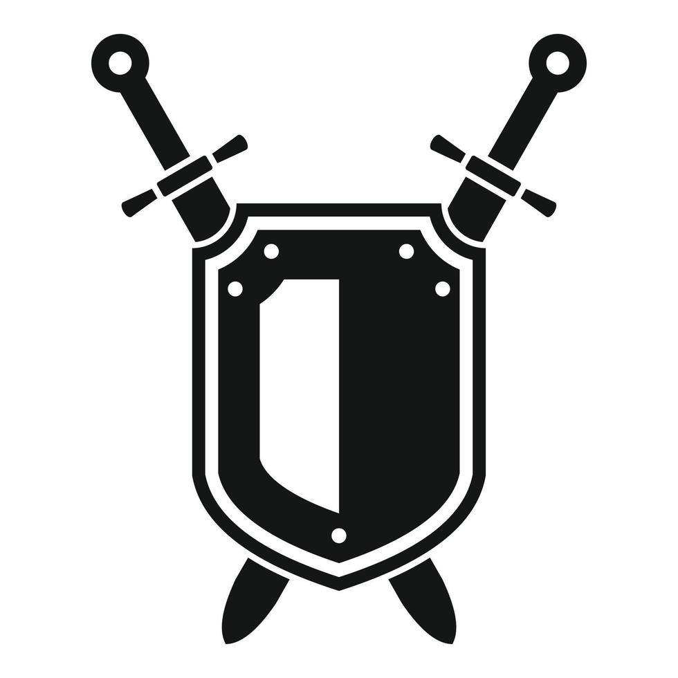 Shield knight icon, simple style vector