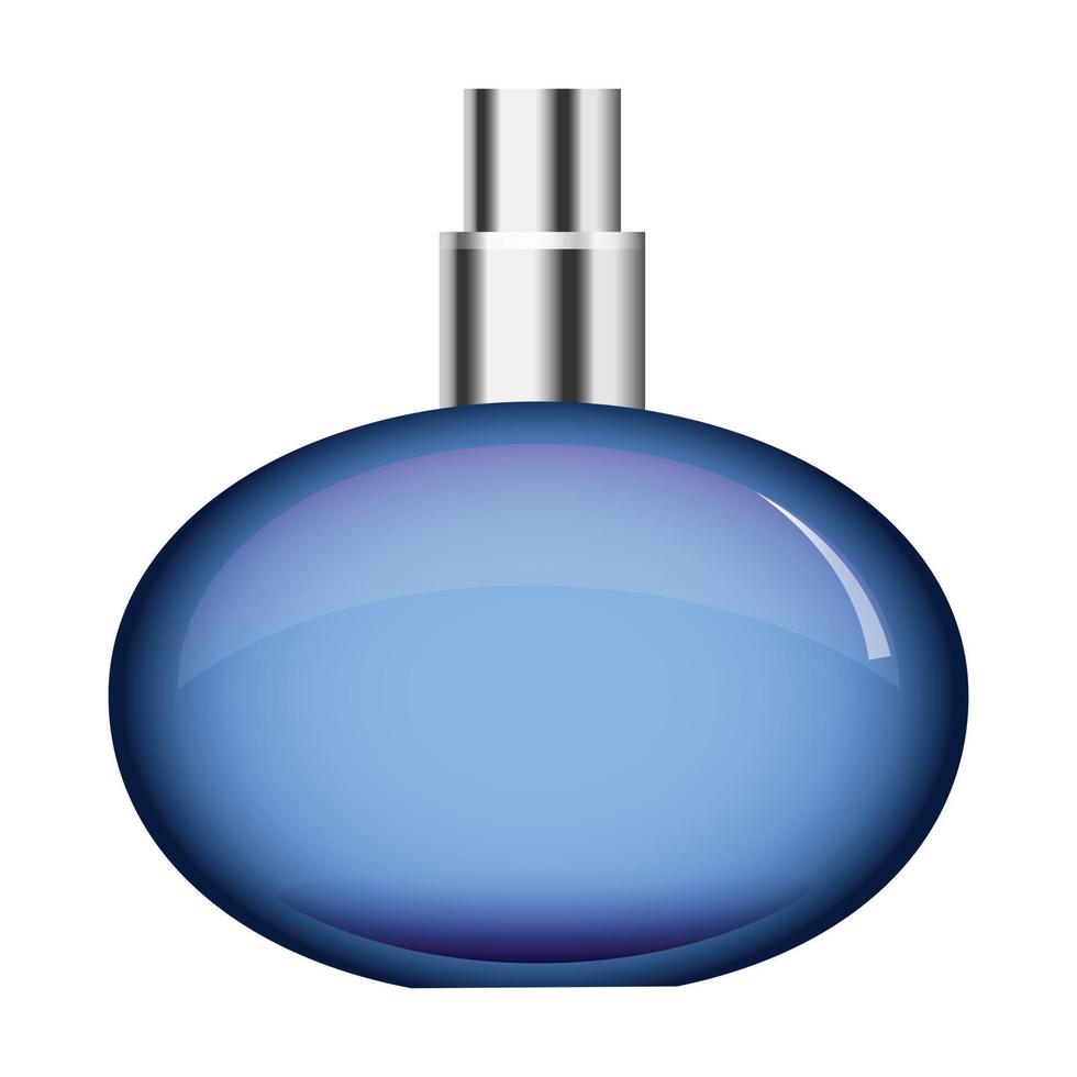 Round perfume bottle mockup, realistic style vector