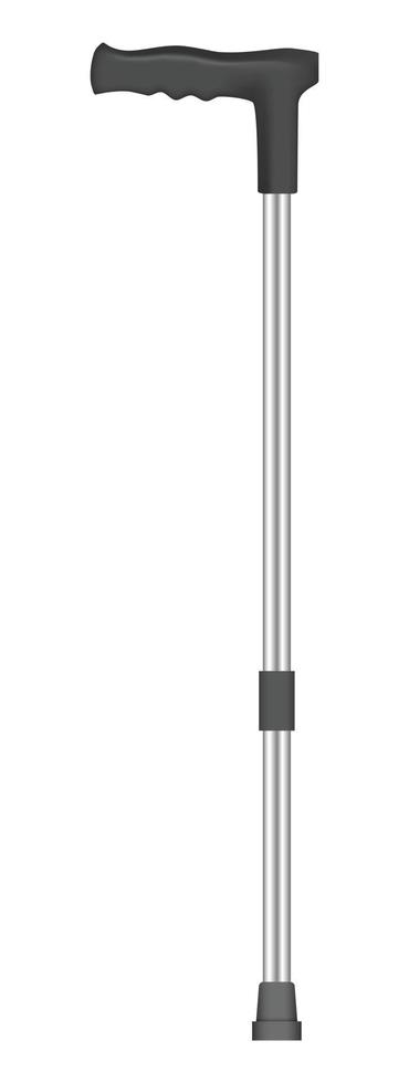 Metal walk stick icon, realistic style vector
