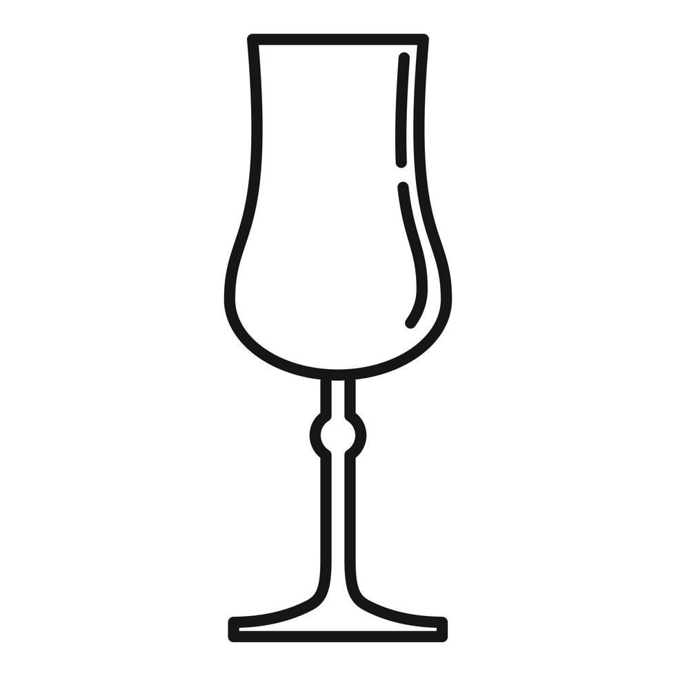 icono de copa de vino brillante, estilo de esquema vector