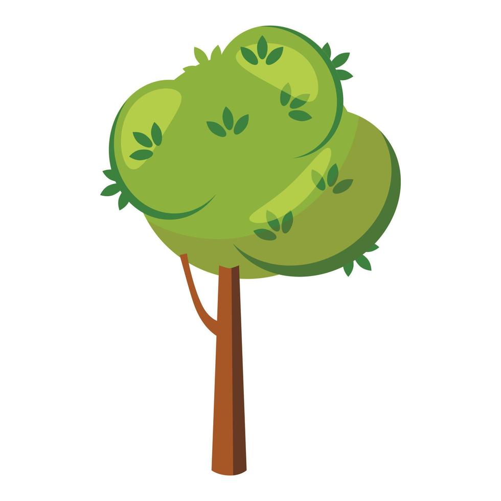 Thick tree icon, cartoon style vector