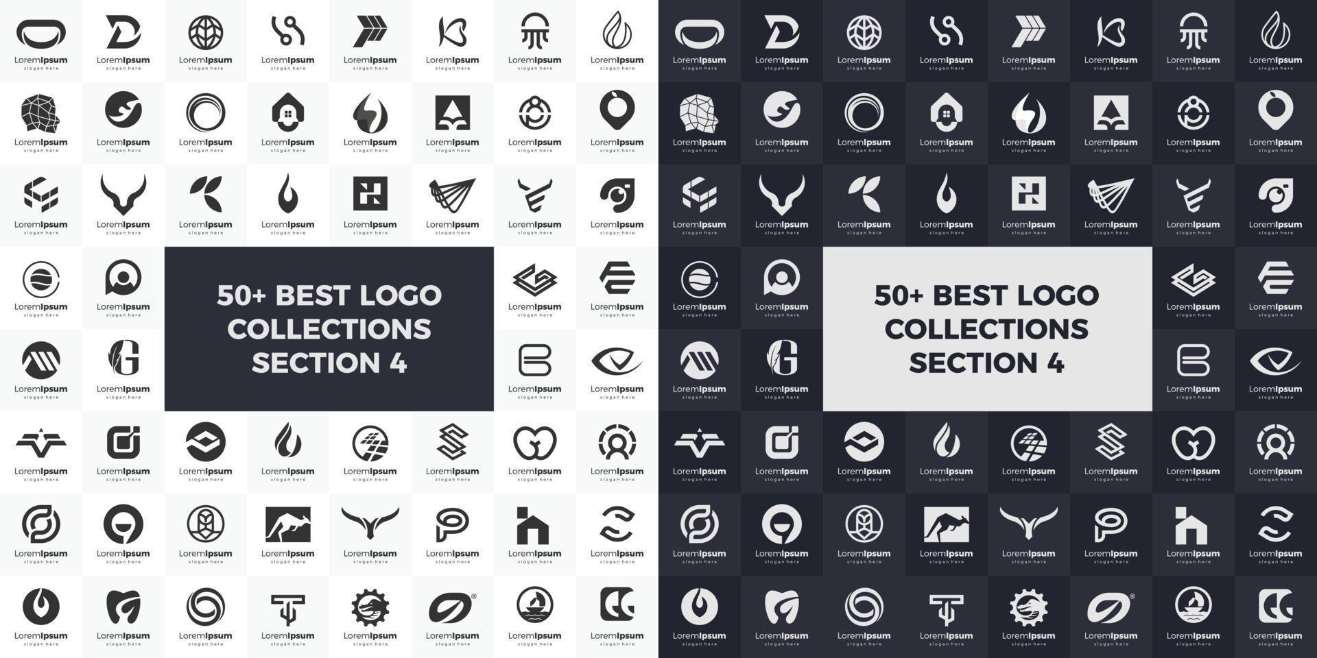 conjunto de logotipos colección de ideas de marca moderna y creativa para empresas. logotipos simples, minimalista, diseño vectorial abstracto, icono y favicon para identidad de marca vector