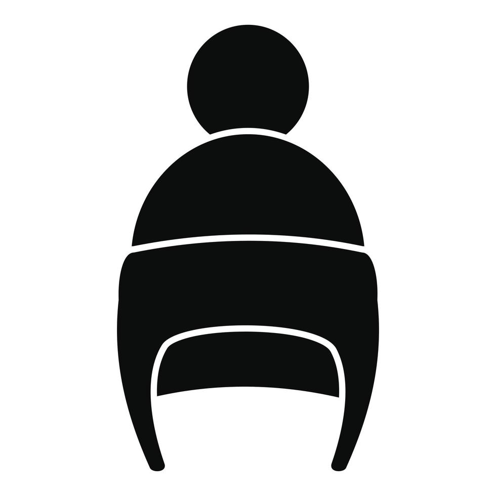 icono de sombrero de invierno de niña, estilo simple vector