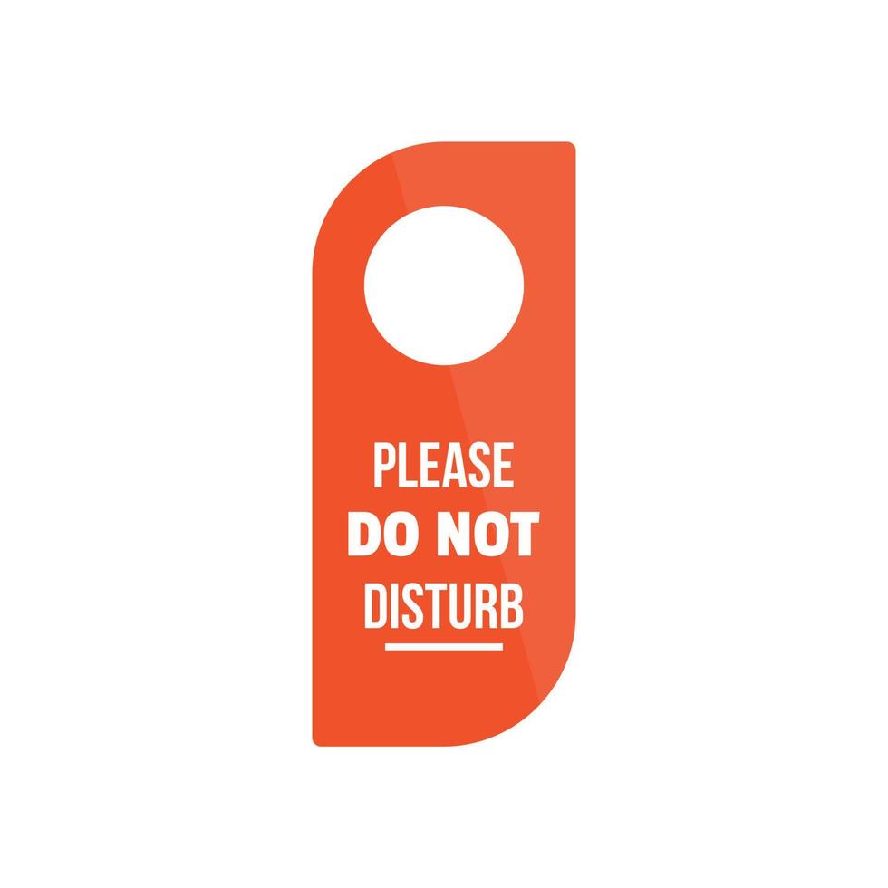 Please do not disturb hanger tag icon, flat style vector