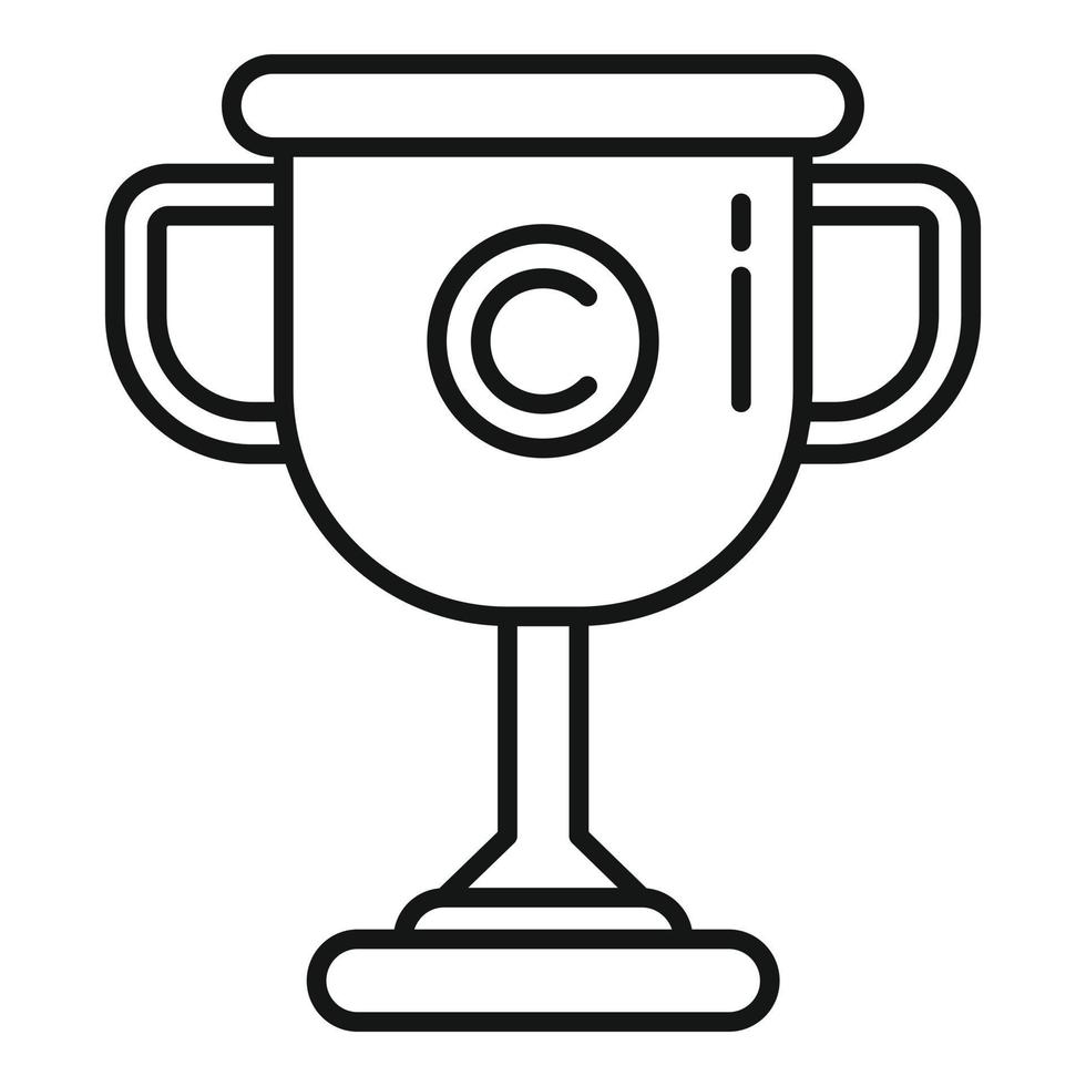 icono de copa de oro de marketing, estilo de esquema vector