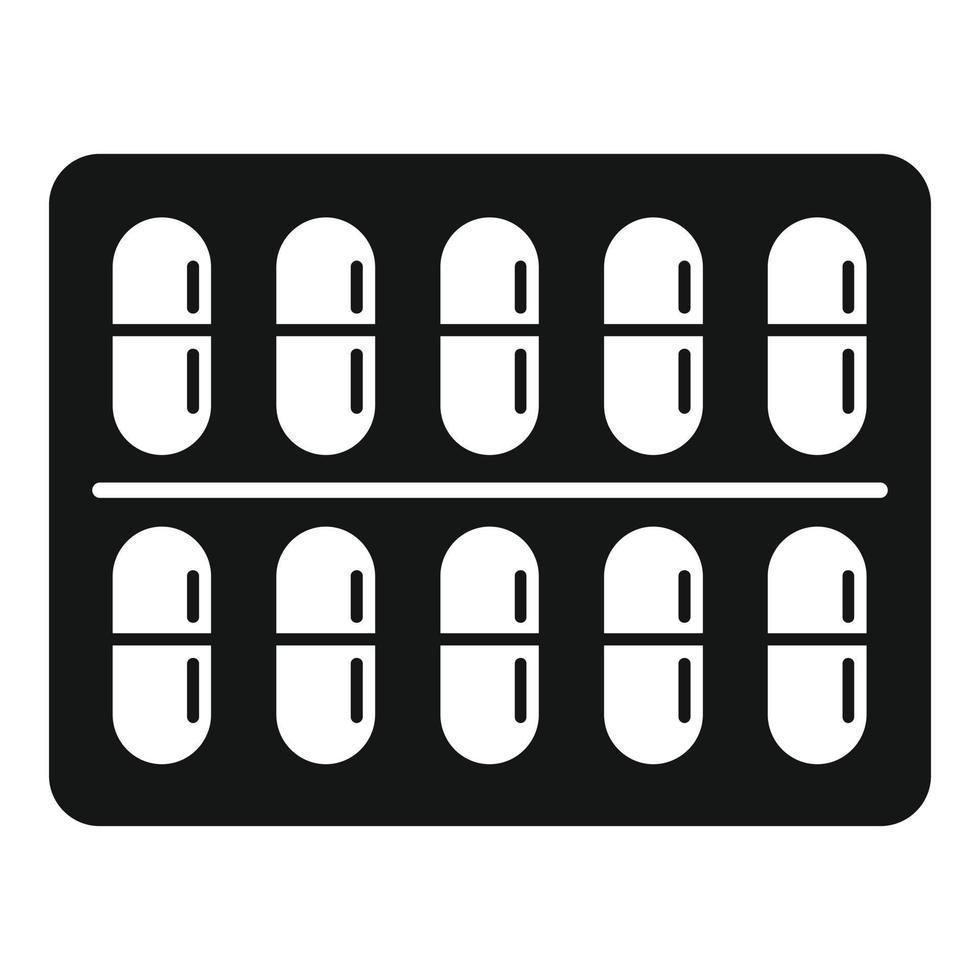 Capsule blister icon, simple style vector