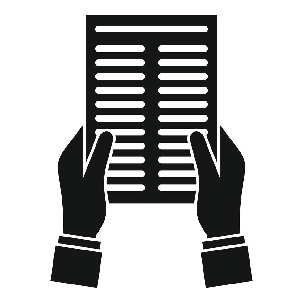 Contract document icon, simple style vector
