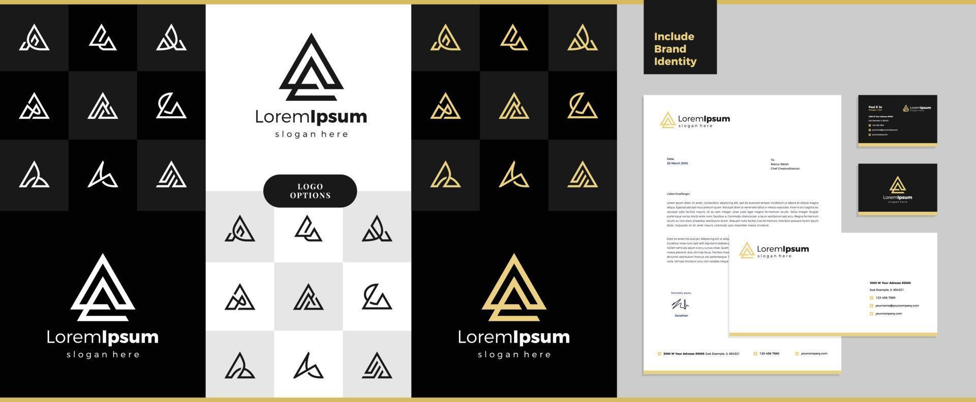 Elegant line curve vector logotype. Premium letter A logo design. Luxury linear creative monogram.