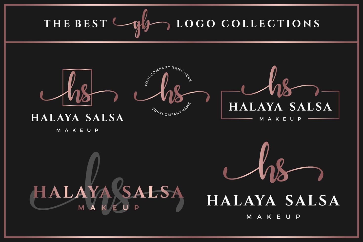 letra inicial de lujo hs h monogram logo para belleza, moda, colección de plantillas de diseño boutique vector