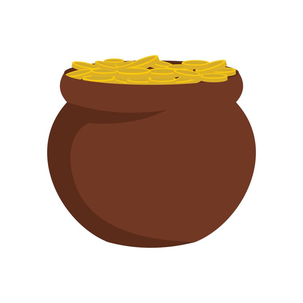 icono de moneda de olla, estilo plano vector