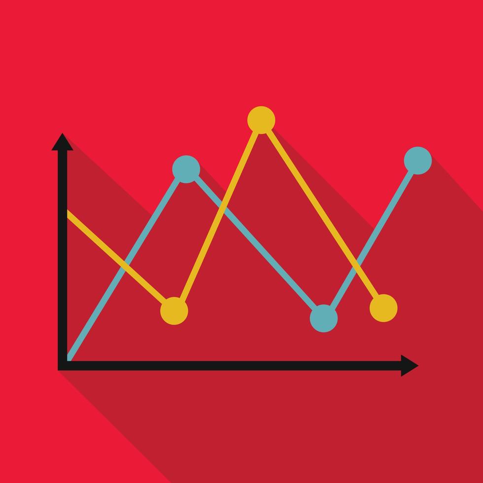 diagrama de línea icono vector plano