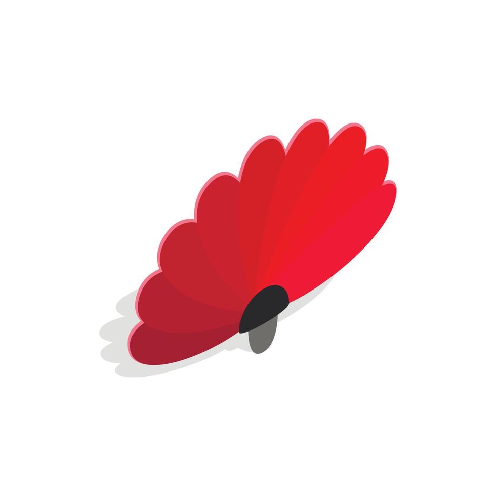 Red fan icon in isometric 3d style vector