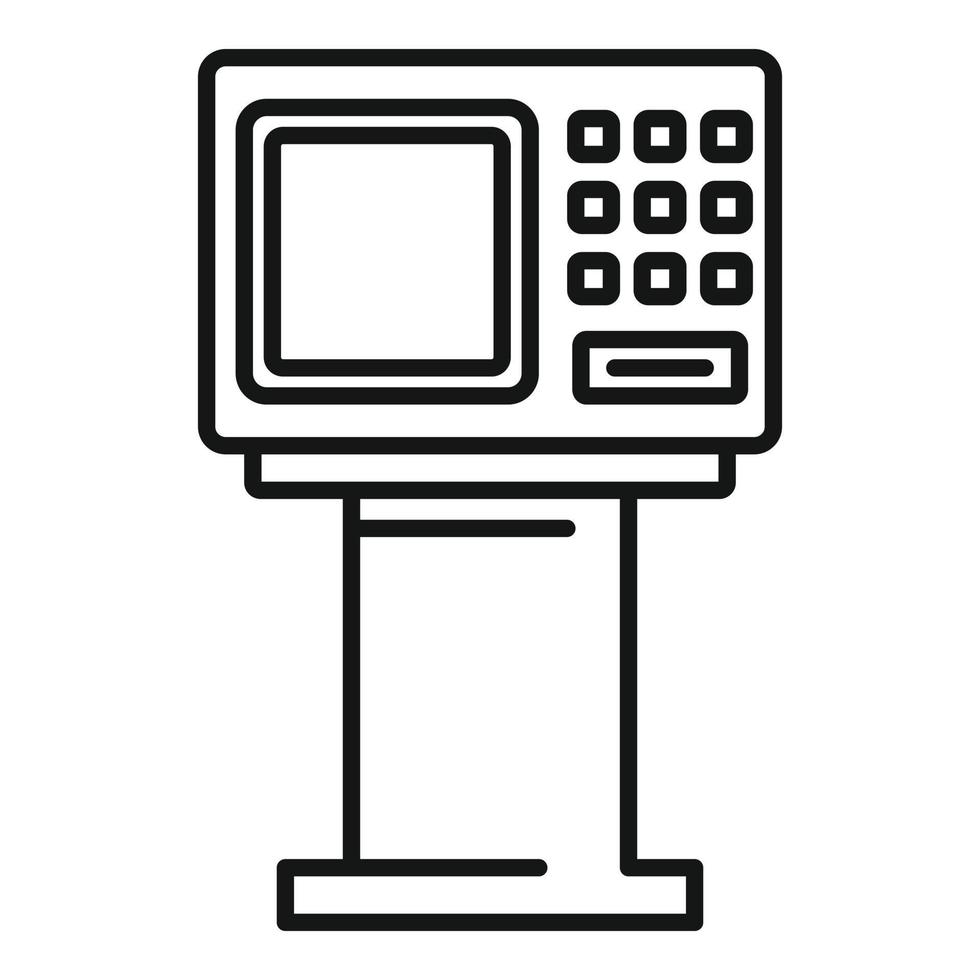 Atm icon, outline style vector