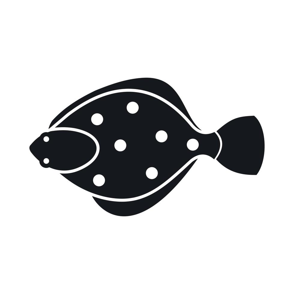 Flounder fish icon, simple style vector