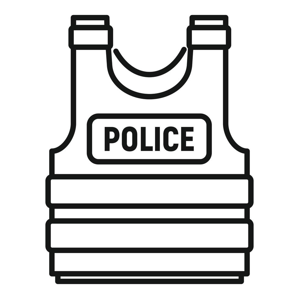 Police bulletproof icon, outline style vector
