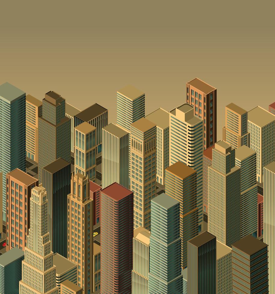 Isometric city- vector