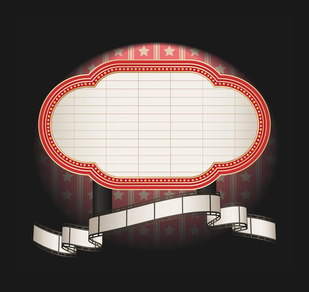 marquee with film strip banner- vector
