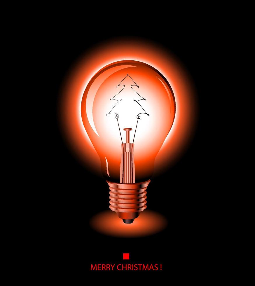 bombilla de luz del árbol de navidad vector