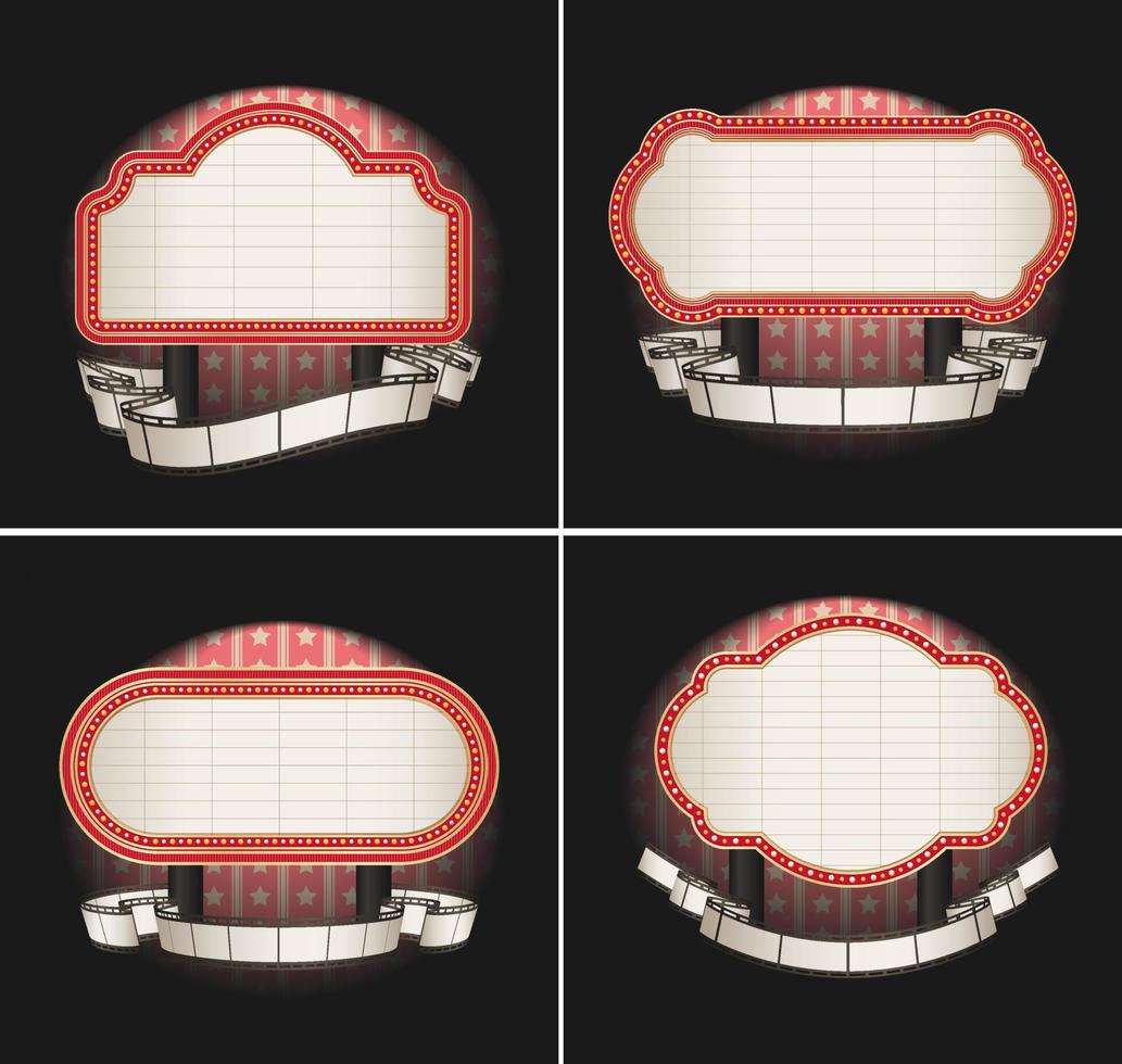 marquee with film strip banner- vector