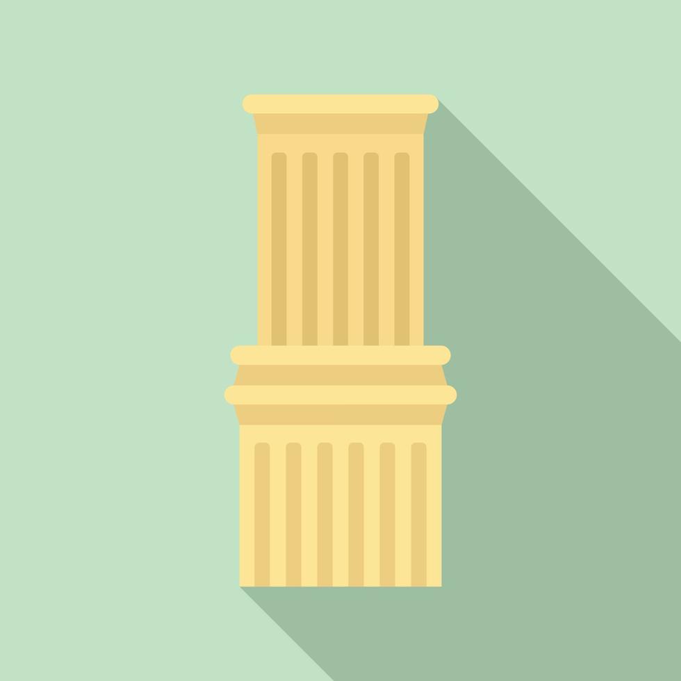 Ancient column icon, flat style vector