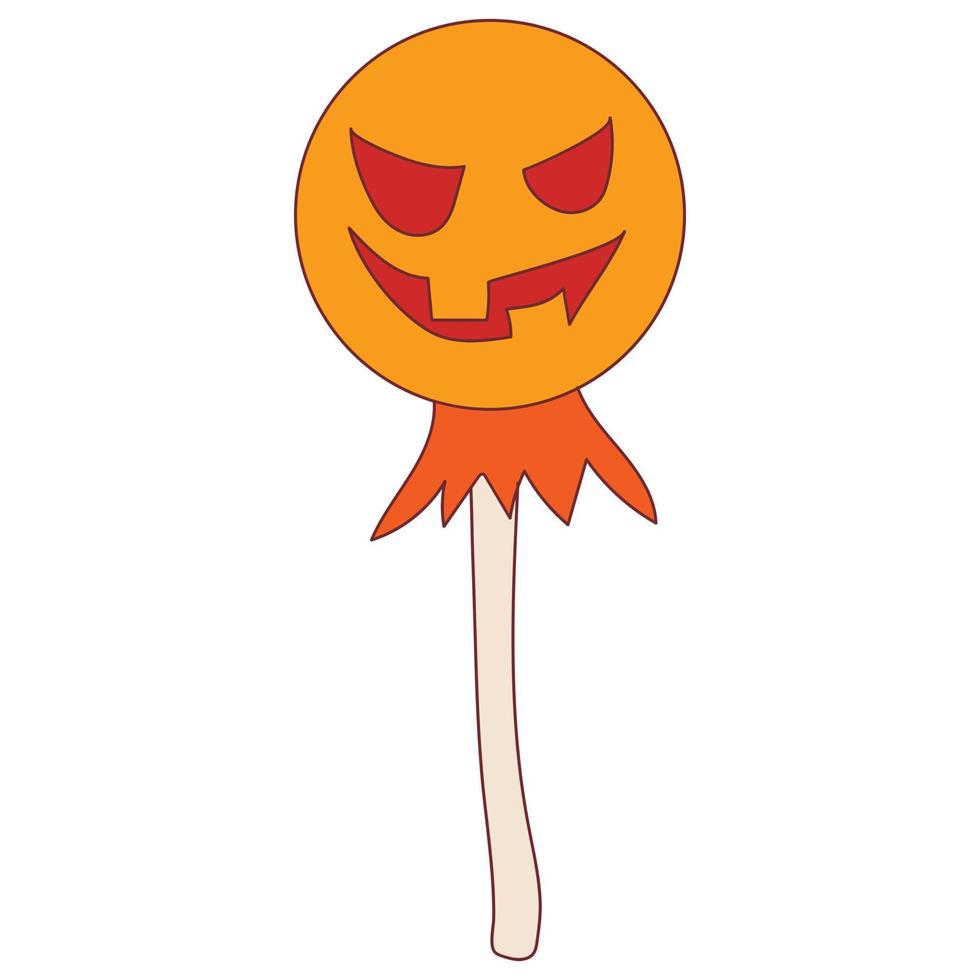 Halloween scarecrow icon in cartoon style vector