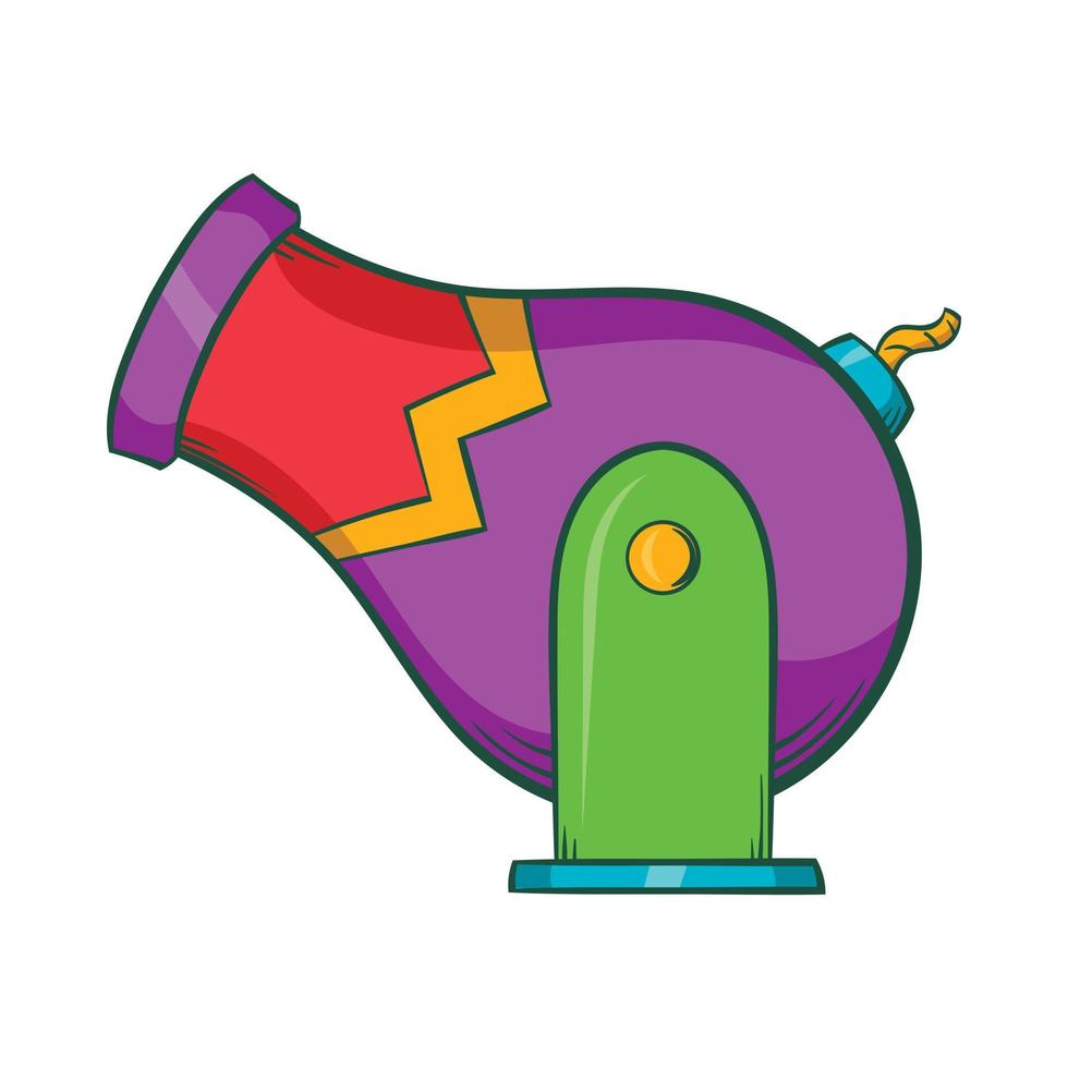 Circus cannon icon, cartoon style vector