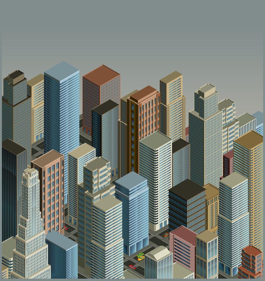 Isometric city- vector
