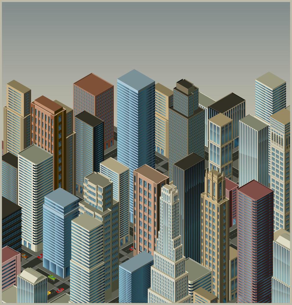 Isometric city- vector