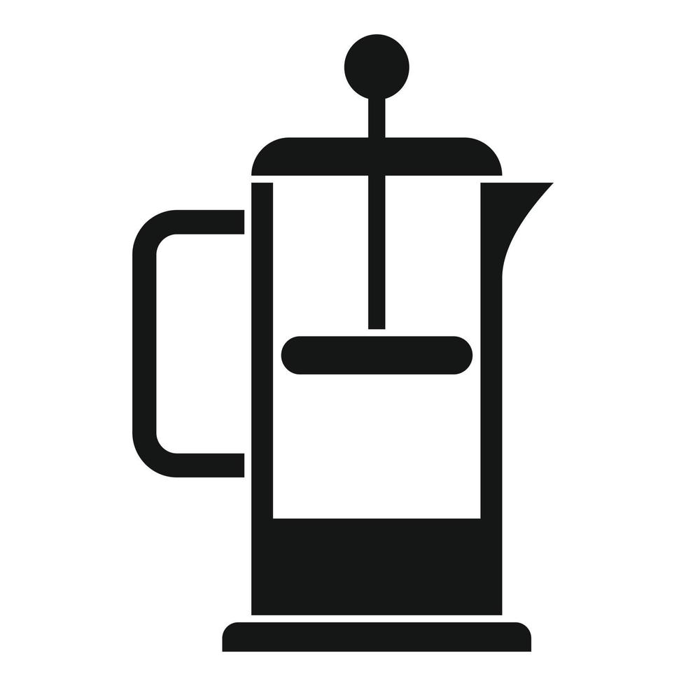 icono de olla de prensa de café, estilo simple vector