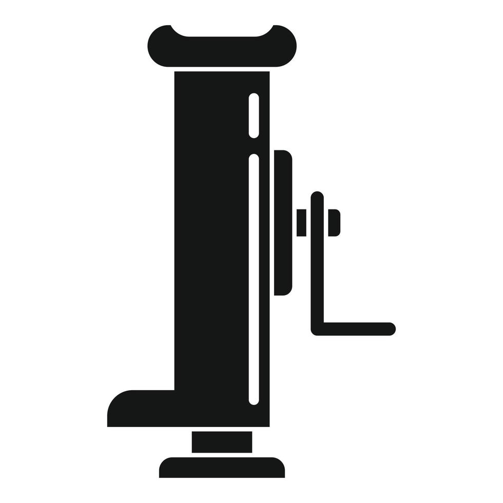 Hydraulic handle jack-screw icon, simple style vector