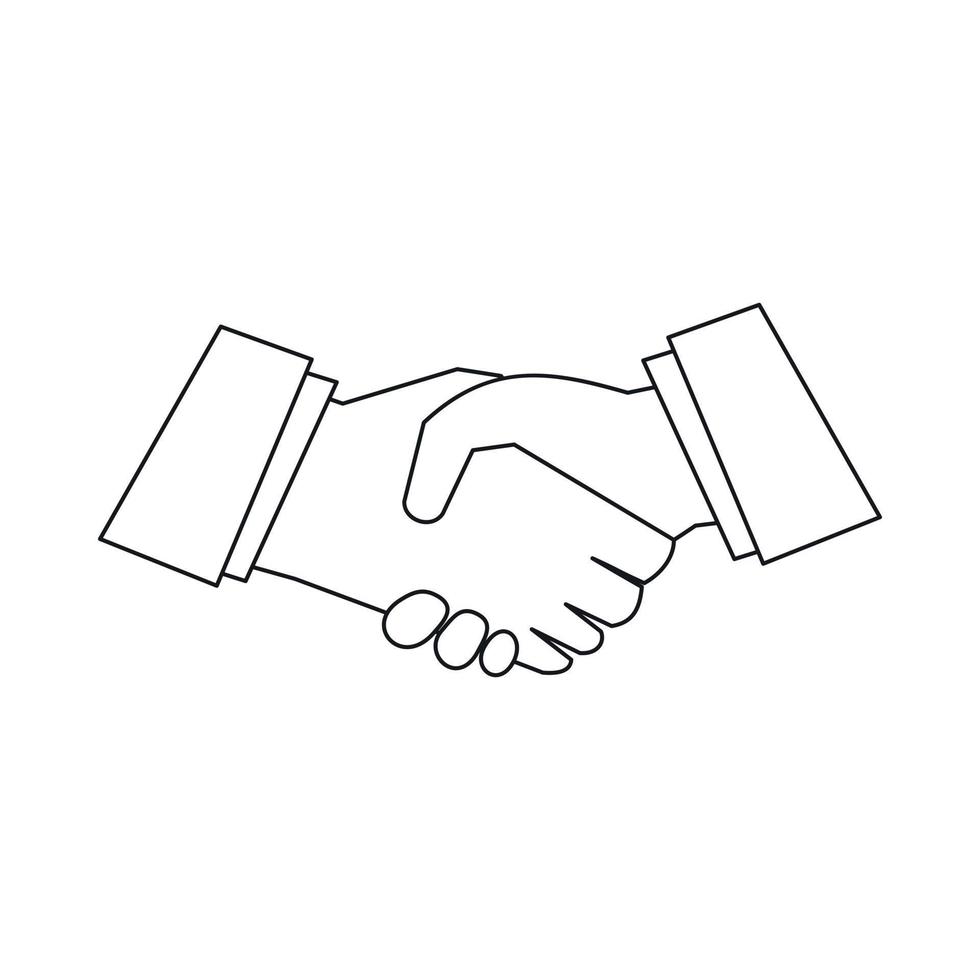 Handshake icon, outline style vector