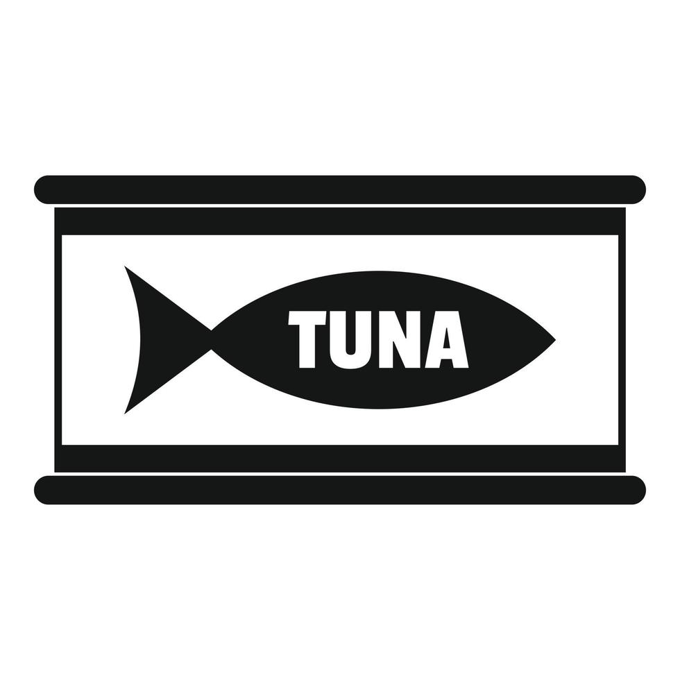 icono de lata de atún, estilo simple vector