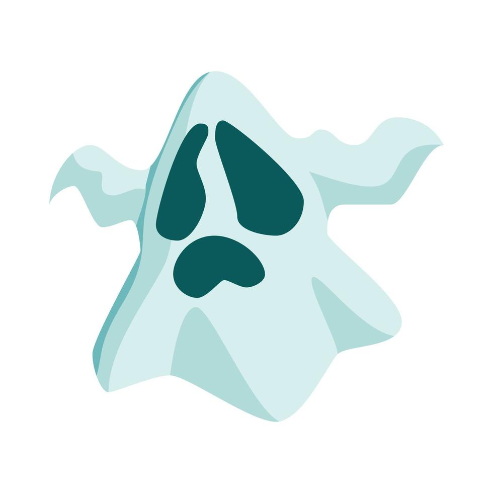 Halloween ghost icon, cartoon style vector