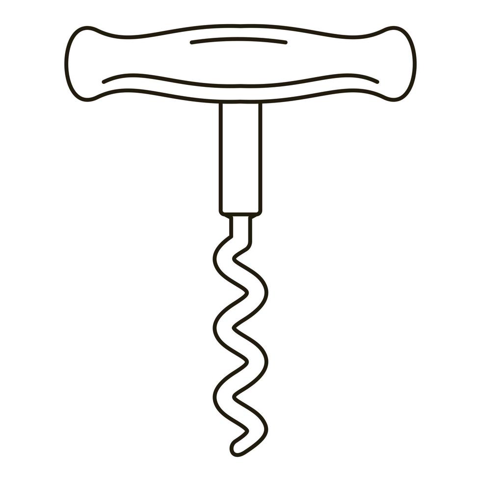 Wood corkscrew icon, outline style vector