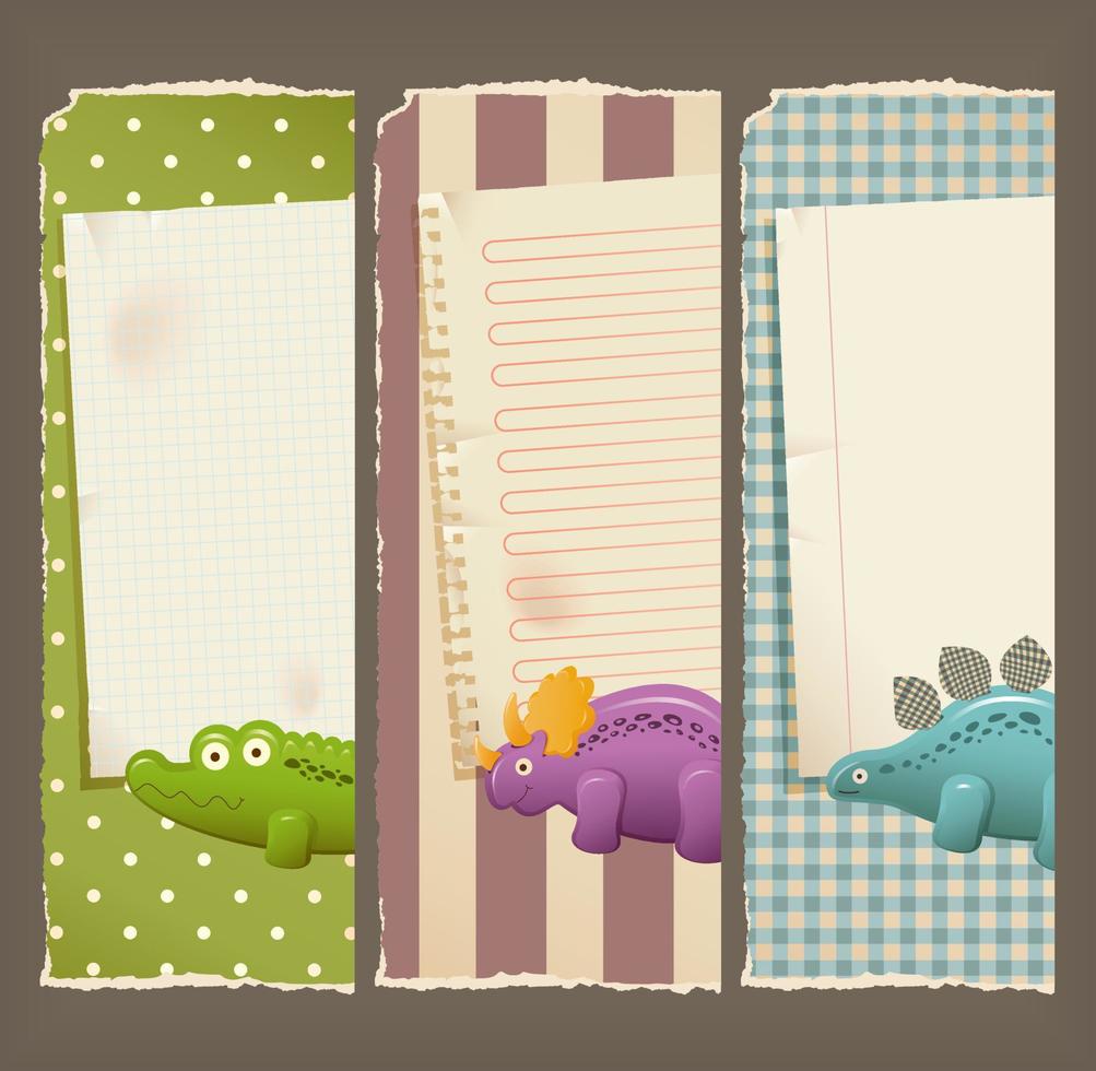 pancartas de papel con juguetes vector