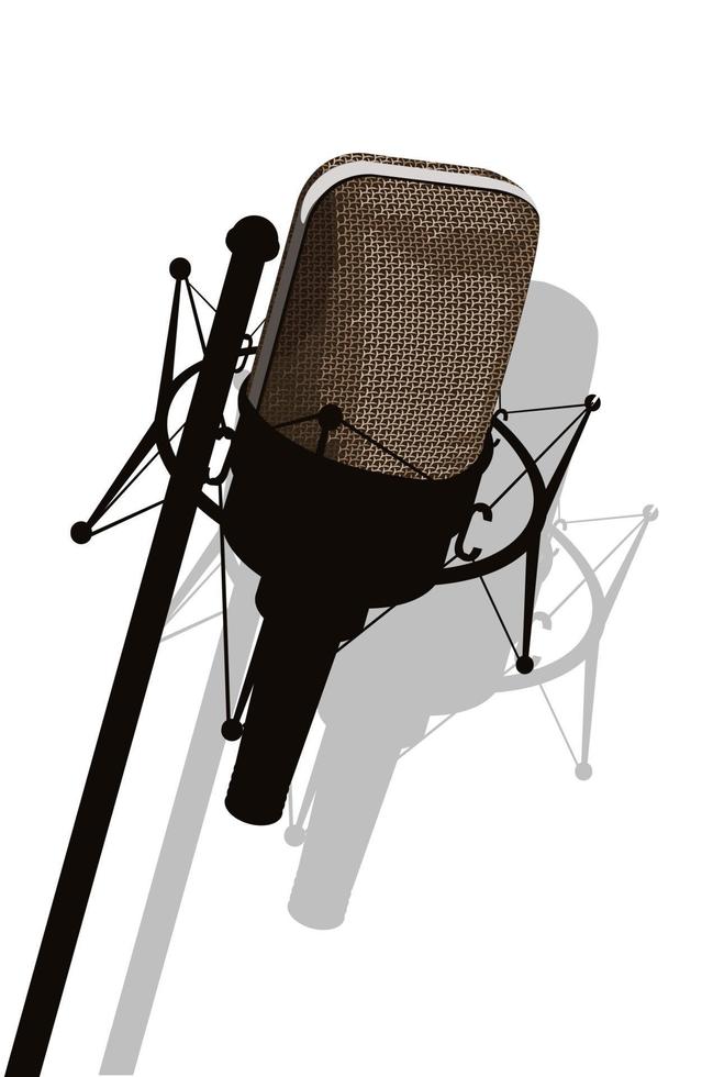 Vintage microphone vector