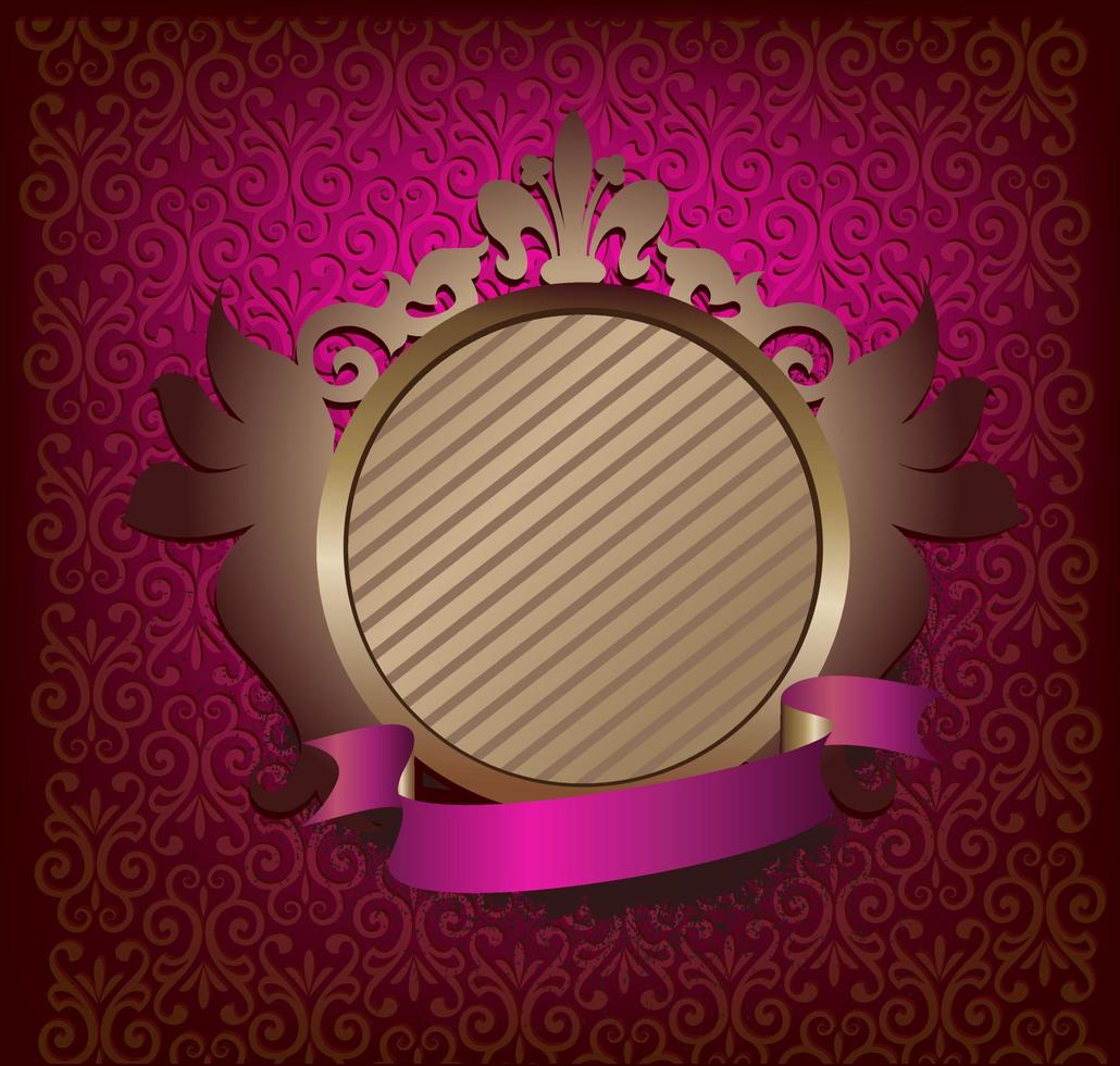 Medallion with ribbon vector