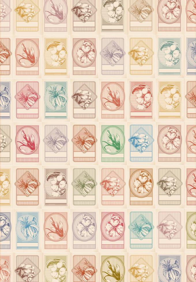 Flower stamps background vector